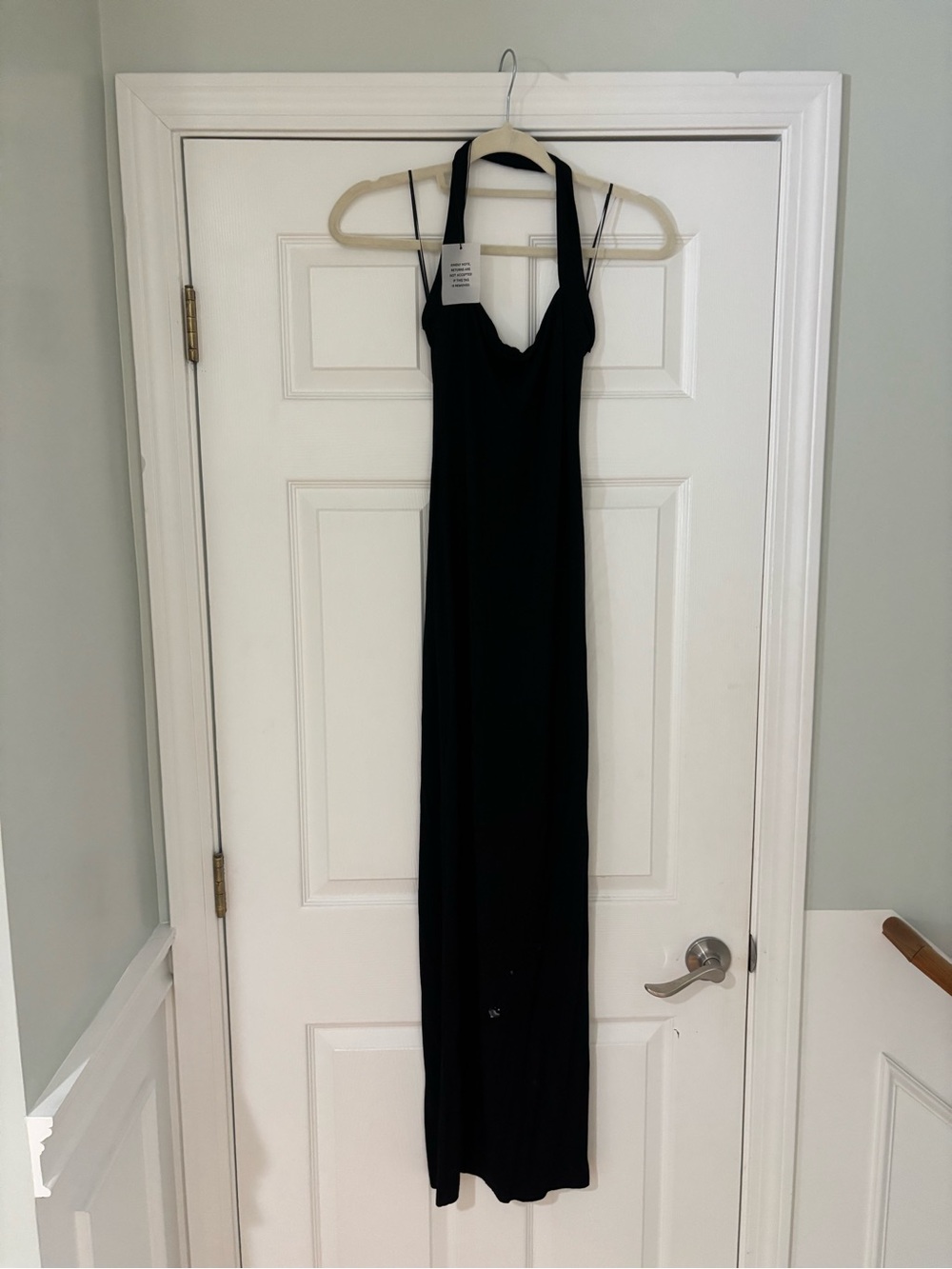 Revolve Black Halter Maxi Dress - Sleek Evening Slip NWT